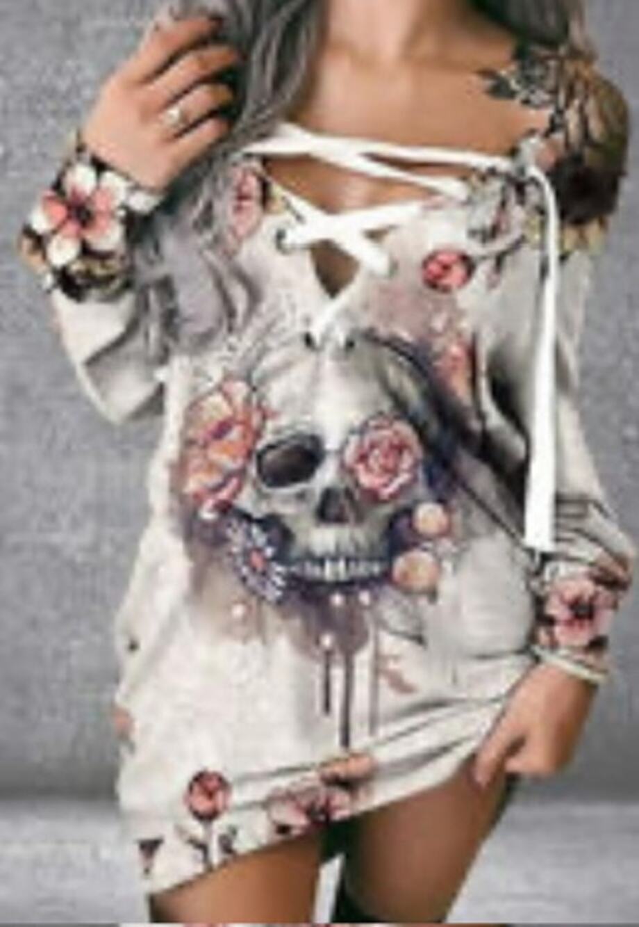 NWOT Skeleton dress cold shoulder sz xl